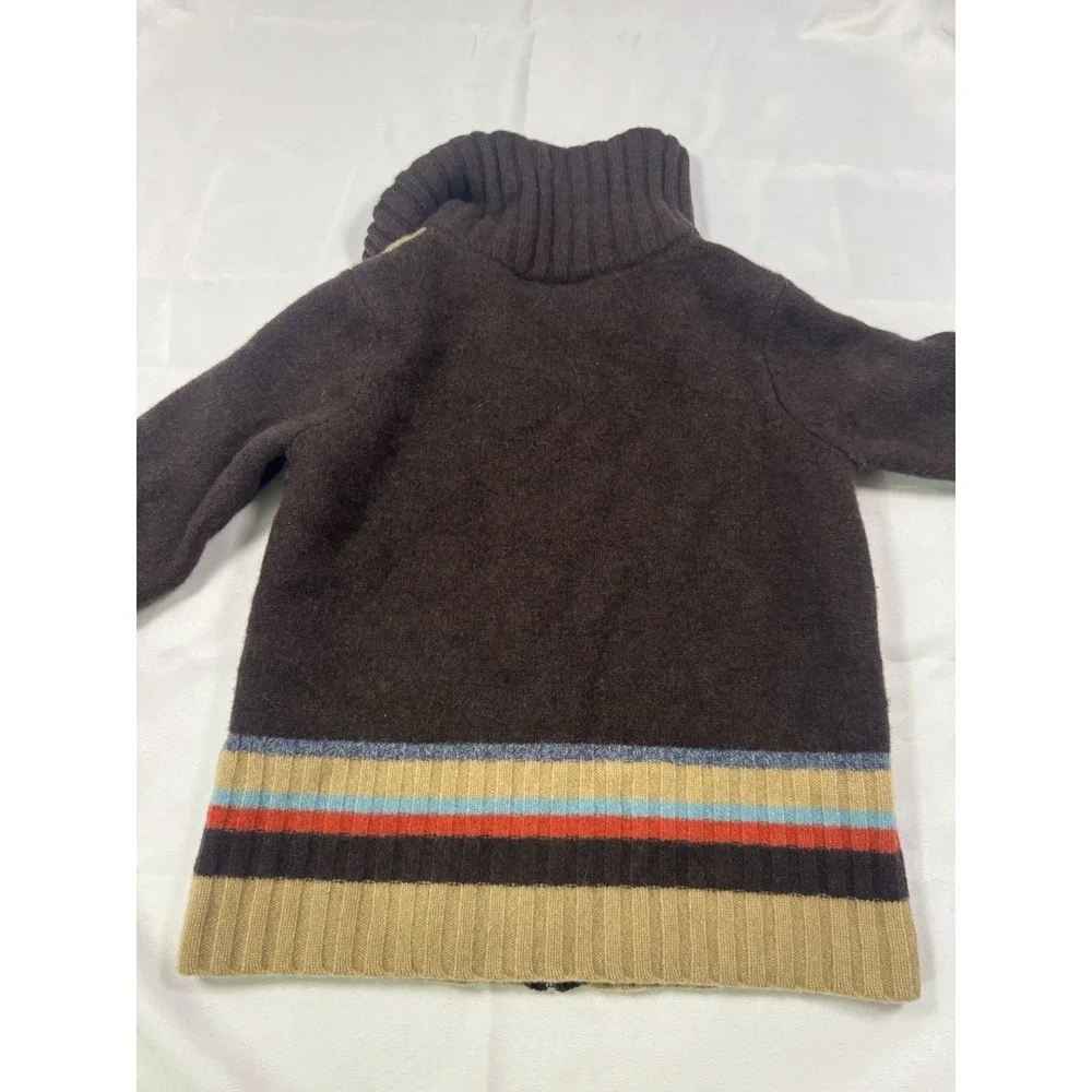 Crazy Horse Liz Claiborne Sweater Mens M 100% Lambswool Full Zip Fair Isle